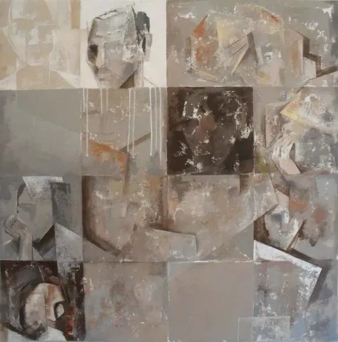EVREN TEMEL — “Parçalar”, 2011 "Parçalar" eseri EVREN TEMEL tarafından 2011 yılında 100x100 cm ölçülerinde Tuval üzeri yağlı boya tekniği ile yapılmıştır.