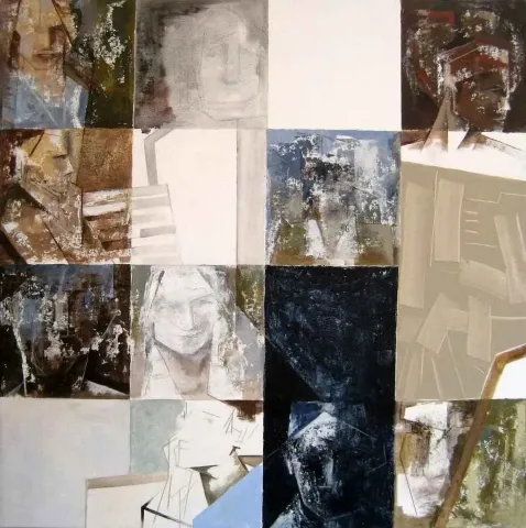 "isimsiz" eseri EVREN TEMEL tarafından 2011 yılında 100x100 cm ölçülerinde Tuval üzeri yağlı boya tekniği ile yapılmıştır.
