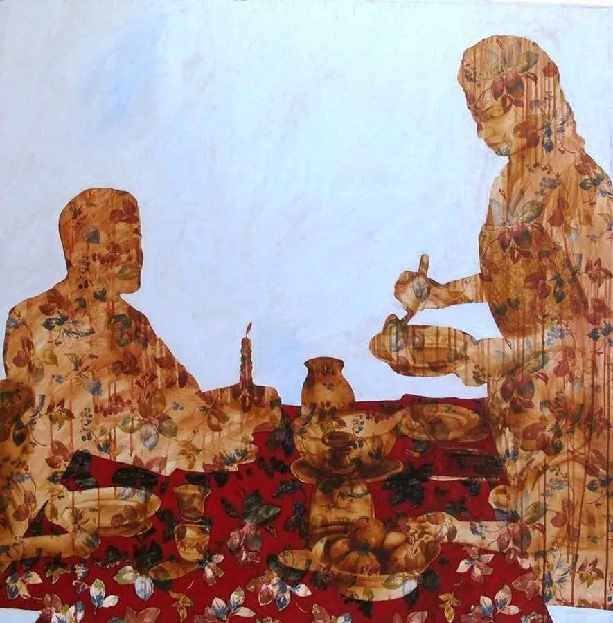 yakınlaştır "isimsiz" eseri GÜLVELİ KAYA tarafından 2012 yılında 150x150 cm ölçülerinde Tuval üzeri akrilik boya tekniği ile yapılmıştır.