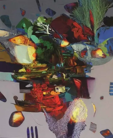 "isimsiz" eseri HAKAN ESMER tarafından 2012 yılında 140x116 cm ölçülerinde Tuval üzeri yağlı boya tekniği ile yapılmıştır.