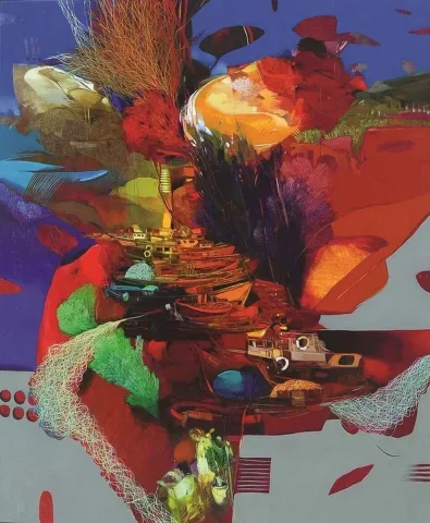 "isimsiz" eseri HAKAN ESMER tarafından 2012 yılında 140x116 cm ölçülerinde Tuval üzeri yağlı boya tekniği ile yapılmıştır.