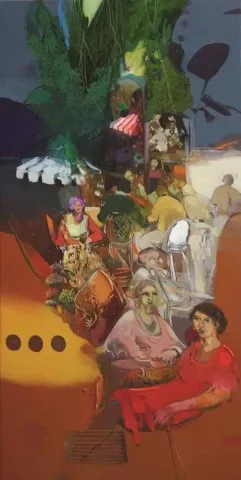 "isimsiz" eseri HAKAN ESMER tarafından 2012 yılında 80x40 cm ölçülerinde Tuval üzeri yağlı boya tekniği ile yapılmıştır.