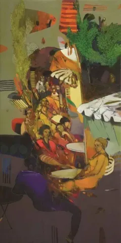 "isimsiz" eseri HAKAN ESMER tarafından 2012 yılında 80x40 cm ölçülerinde Tuval üzeri yağlı boya tekniği ile yapılmıştır.