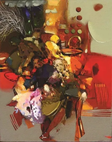 "isimsiz" eseri HAKAN ESMER tarafından 2012 yılında 36x28 cm ölçülerinde Tuval üzeri yağlı boya tekniği ile yapılmıştır.
