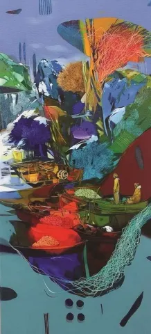"isimsiz" eseri HAKAN ESMER tarafından 2012 yılında 110x50 cm ölçülerinde Tuval üzeri yağlı boya tekniği ile yapılmıştır.