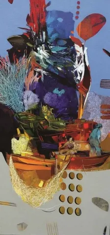 "isimsiz" eseri HAKAN ESMER tarafından 2012 yılında 110x50 cm ölçülerinde Tuval üzeri yağlı boya tekniği ile yapılmıştır.
