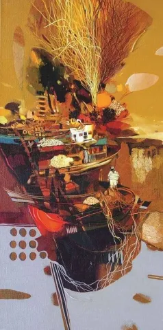 "isimsiz" eseri HAKAN ESMER tarafından 2012 yılında 80x40 cm ölçülerinde Tuval üzeri yağlı boya tekniği ile yapılmıştır.