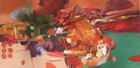 "isimsiz" eseri HAKAN ESMER tarafından 2012 yılında 40x80 cm ölçülerinde Tuval üzeri yağlı boya tekniği ile yapılmıştır.
