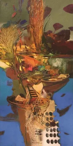 "isimsiz" eseri HAKAN ESMER tarafından 2012 yılında 80x40 cm ölçülerinde Tuval üzeri yağlı boya tekniği ile yapılmıştır.