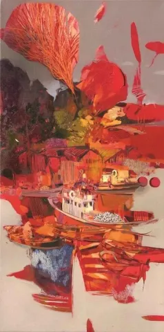 "isimsiz" eseri HAKAN ESMER tarafından 2012 yılında 80x40 cm ölçülerinde Tuval üzeri yağlı boya tekniği ile yapılmıştır.