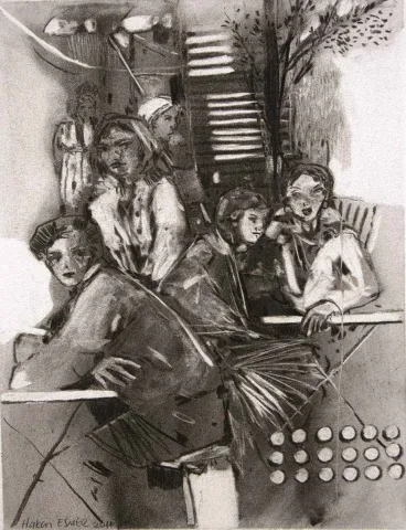 "isimsiz" eseri HAKAN ESMER tarafından 2011 yılında 26x20 cm ölçülerinde Tuval üzeri yağlı boya tekniği ile yapılmıştır.