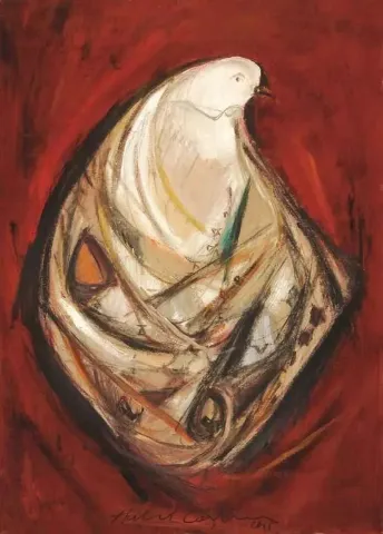 "isimsiz" eseri HALİL COŞKUN tarafından 2011 yılında 90x80 cm ölçülerinde Kağıt üzeri yağlı boya tekniği ile yapılmıştır.