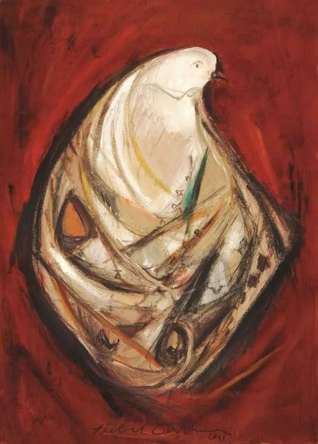 "isimsiz" eseri HALİL COŞKUN tarafından 2011 yılında 90x80 cm ölçülerinde Kağıt üzeri yağlı boya tekniği ile yapılmıştır.