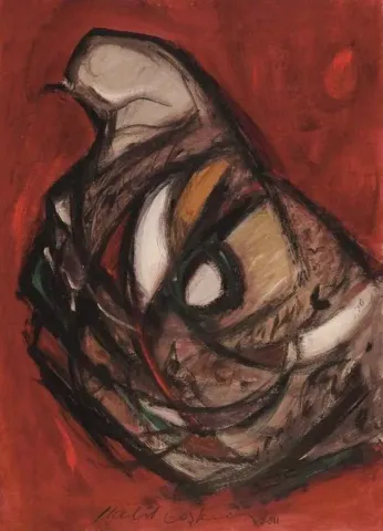 "isimsiz" eseri HALİL COŞKUN tarafından 2011 yılında 110x120 cm ölçülerinde Kağıt üzeri yağlı boya tekniği ile yapılmıştır.