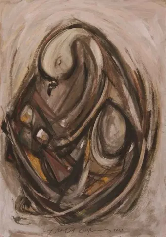 "isimsiz" eseri HALİL COŞKUN tarafından 2010 yılında 30x30 cm ölçülerinde Kağıt üzeri yağlı boya tekniği ile yapılmıştır.