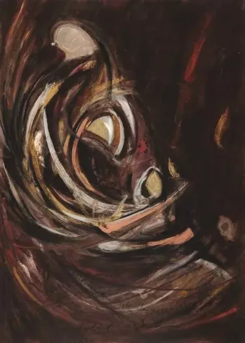 "isimsiz" eseri HALİL COŞKUN tarafından 2011 yılında 130x150 cm ölçülerinde Kağıt üzeri yağlı boya tekniği ile yapılmıştır.