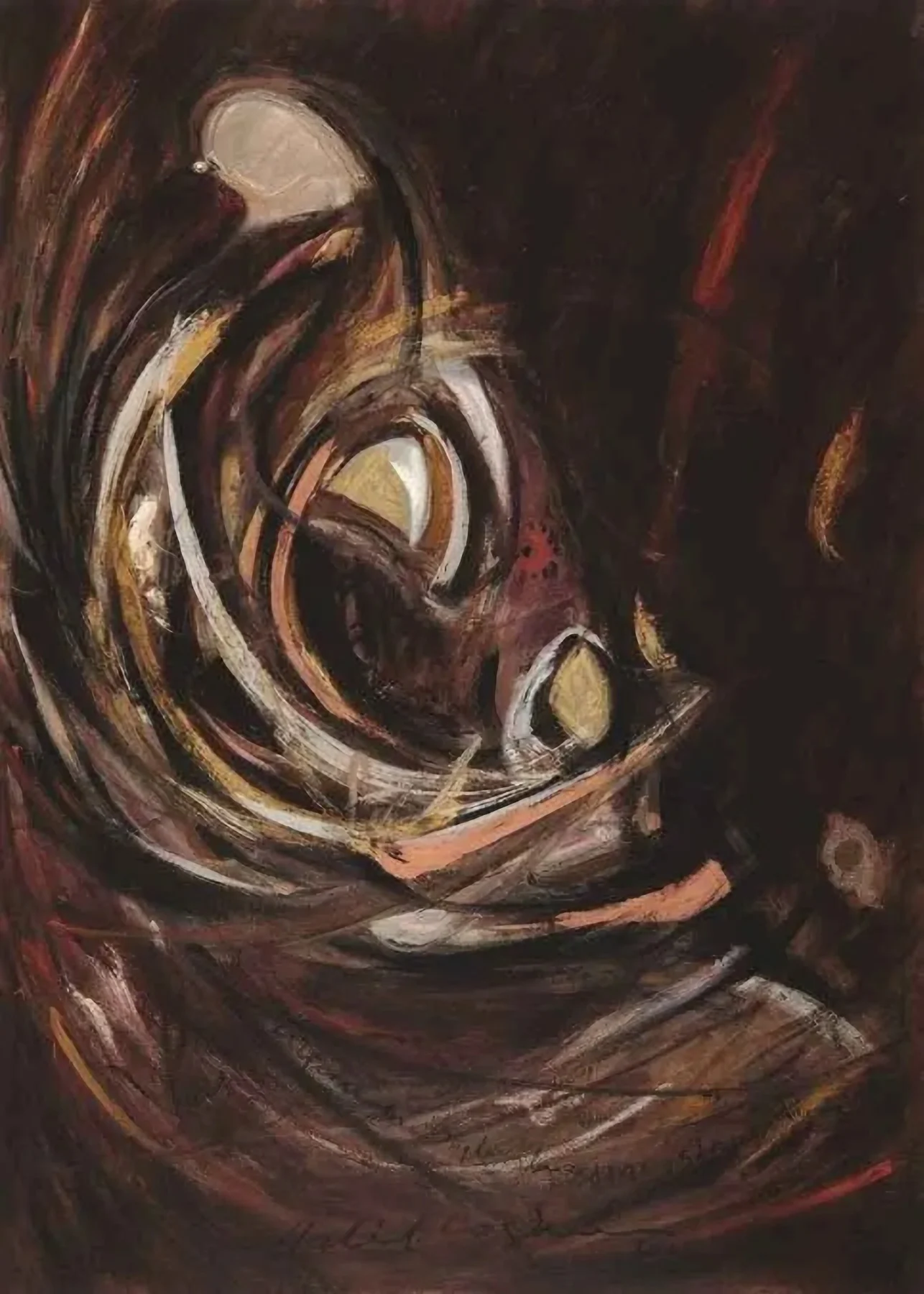 "isimsiz" eseri HALİL COŞKUN tarafından 2011 yılında 130x150 cm ölçülerinde Kağıt üzeri yağlı boya tekniği ile yapılmıştır.