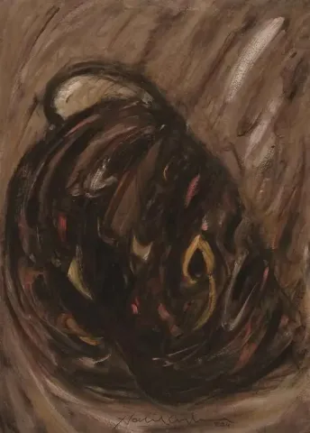 "isimsiz" eseri HALİL COŞKUN tarafından 2011 yılında 70x50 cm ölçülerinde Kağıt üzeri yağlı boya tekniği ile yapılmıştır.