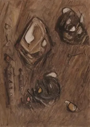 "isimsiz" eseri HALİL COŞKUN tarafından 2011 yılında 70x50 cm ölçülerinde Kağıt üzeri yağlı boya tekniği ile yapılmıştır.