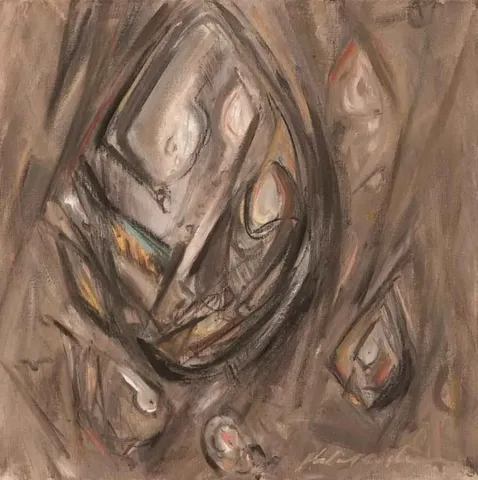 "isimsiz" eseri HALİL COŞKUN tarafından 2011 yılında 44x44 cm ölçülerinde Tuval üzeri yağlı boya tekniği ile yapılmıştır.