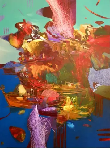 "İsimsiz" eseri HAKAN ESMER tarafından 2012 yılında 120x90 cm ölçülerinde Tuval üzeri yağlı boya tekniği ile yapılmıştır.