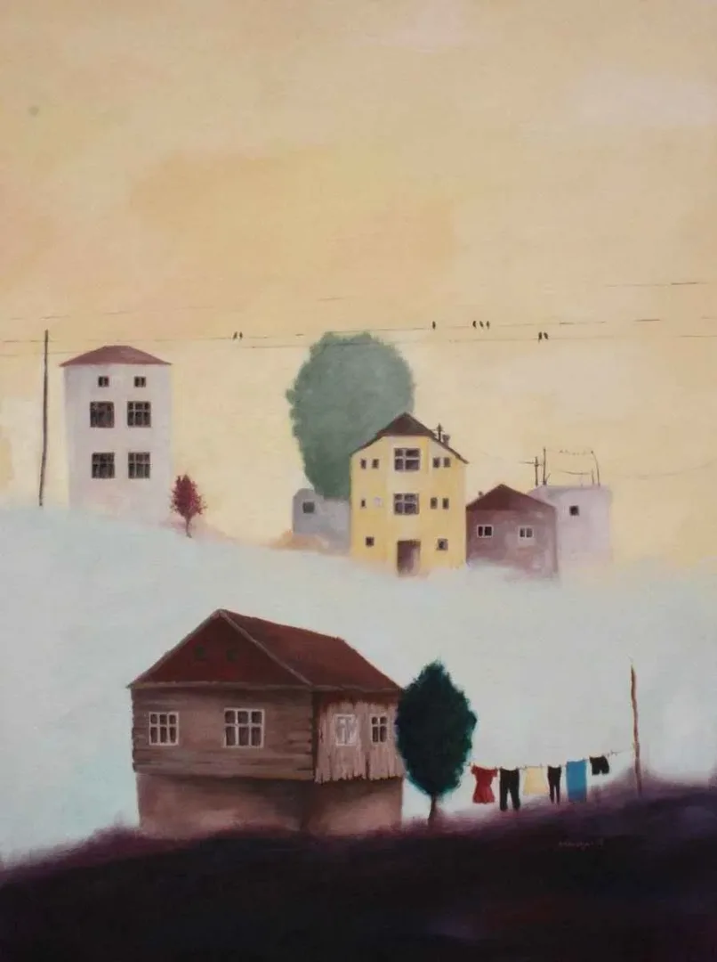 yakınlaştır "İsimsiz" eseri AYŞE TUBA BOYACI tarafından 2012 yılında 120x90 cm ölçülerinde Tuval üzeri yağlı boya tekniği ile yapılmıştır.