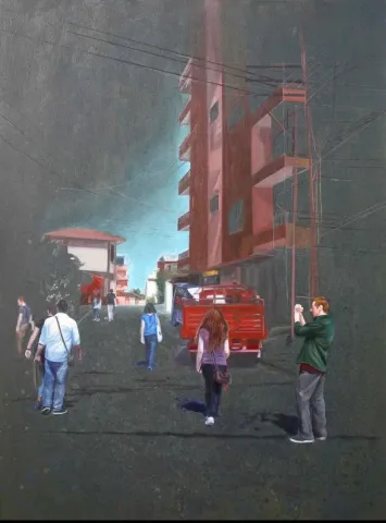 ZAFER MALKOÇ — “İsimsiz”, 2012 "İsimsiz" eseri ZAFER MALKOÇ tarafından 2012 yılında 120x90 cm ölçülerinde Tuval üzeri yağlı boya tekniği ile yapılmıştır.