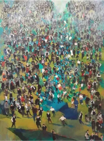 DERYA ÜLKER — “İsimsiz”, 2012 "İsimsiz" eseri DERYA ÜLKER tarafından 2012 yılında 120x90 cm ölçülerinde Tuval üzeri yağlı boya tekniği ile yapılmıştır.