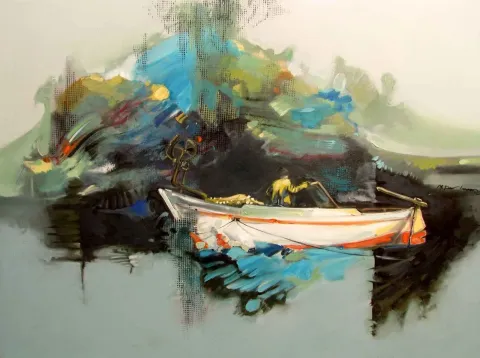 "İsimsiz" eseri MEHMET PARLAYAN tarafından 2012 yılında 90x120 cm ölçülerinde Tuval üzeri yağlı boya tekniği ile yapılmıştır.