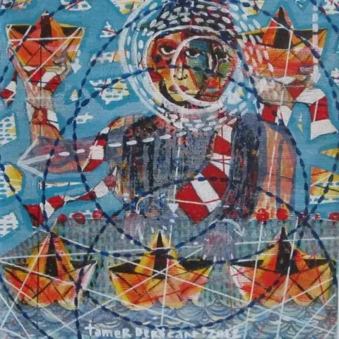 "isimsiz" eseri TAMER DERİCAN tarafından 20x20 cm ölçülerinde yapılmıştır.