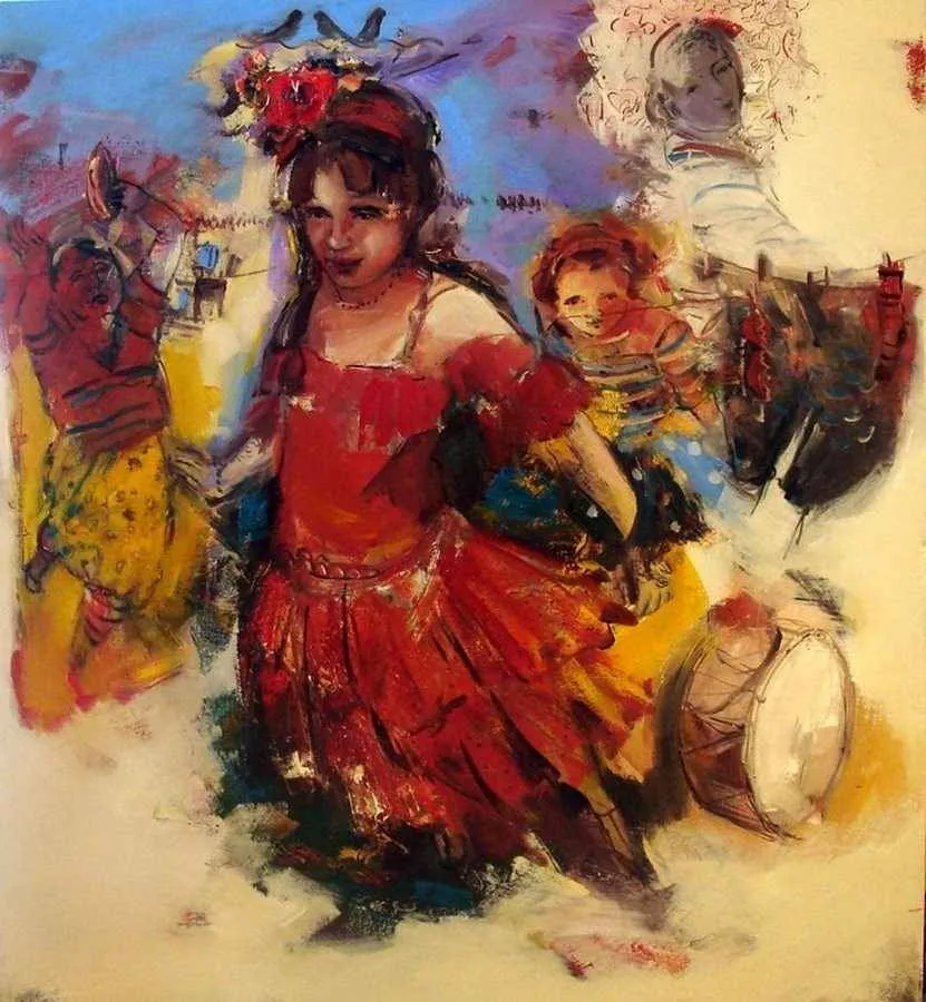 yakınlaştır "Çiçekçi Kız" eseri PERUZE HAMURCU tarafından 2011 yılında 110x100 cm ölçülerinde Tuval üzeri yağlı boya tekniği ile yapılmıştır.