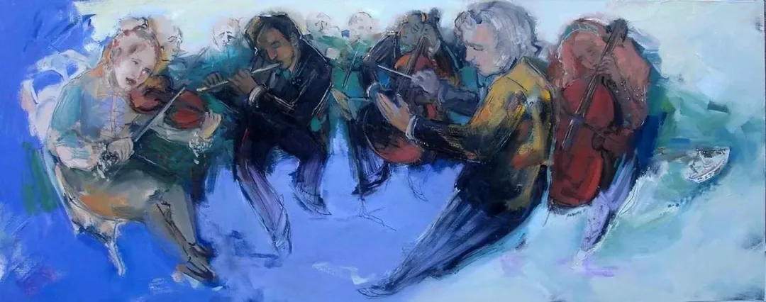 yakınlaştır "Senfoni" eseri PERUZE HAMURCU tarafından 2011 yılında 60x150 cm ölçülerinde Tuval üzeri yağlı boya tekniği ile yapılmıştır.