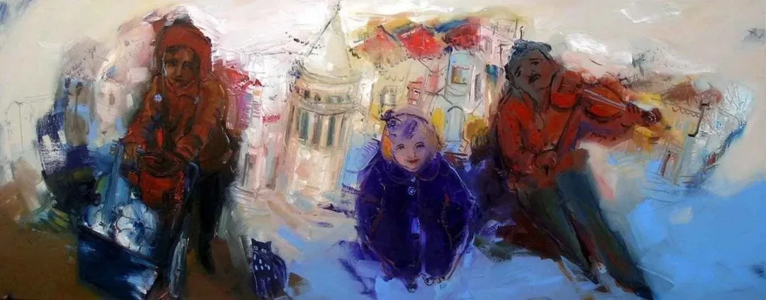 "Anılar" eseri PERUZE HAMURCU tarafından 2011 yılında 110x120 cm ölçülerinde Tuval üzeri yağlı boya tekniği ile yapılmıştır.
