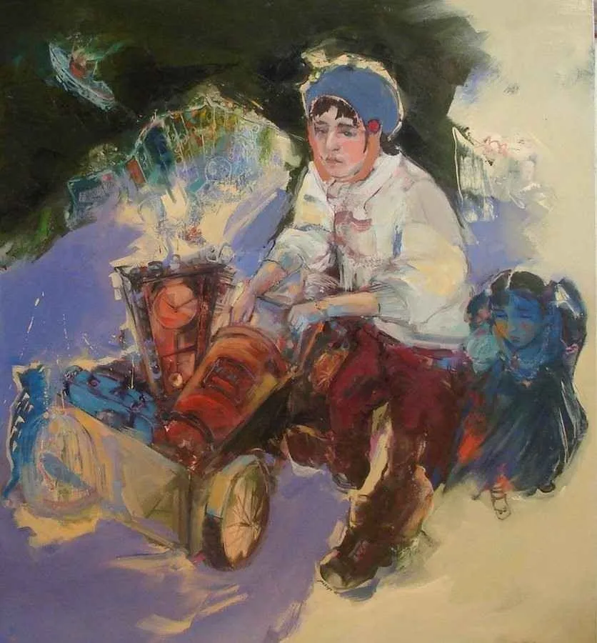 yakınlaştır "Pembe ve At" eseri PERUZE HAMURCU tarafından 2011 yılında 90x80 cm ölçülerinde Tuval üzeri yağlı boya tekniği ile yapılmıştır.