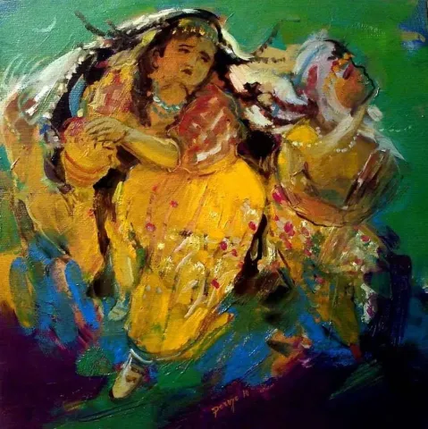 PERUZE HAMURCU — “Harman Yeri”, 2010 "Harman Yeri" eseri PERUZE HAMURCU tarafından 2010 yılında 30x30 cm ölçülerinde Tuval üzeri yağlı boya tekniği ile yapılmıştır.