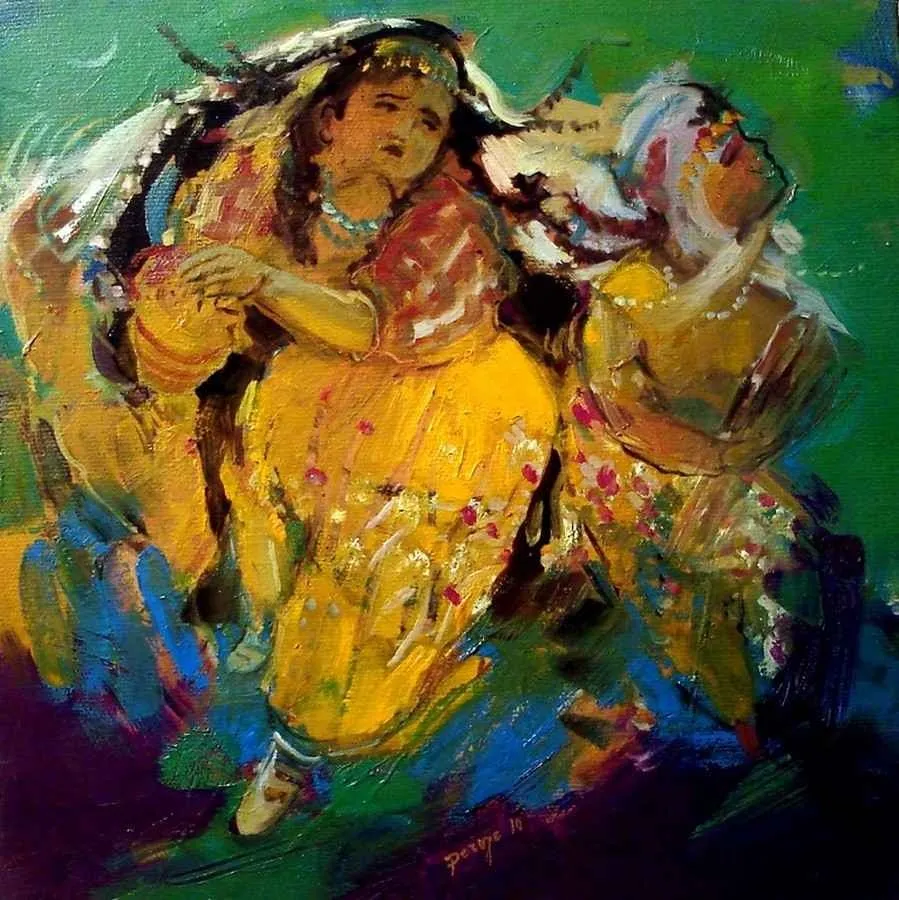 "Harman Yeri" eseri PERUZE HAMURCU tarafından 2010 yılında 30x30 cm ölçülerinde Tuval üzeri yağlı boya tekniği ile yapılmıştır.