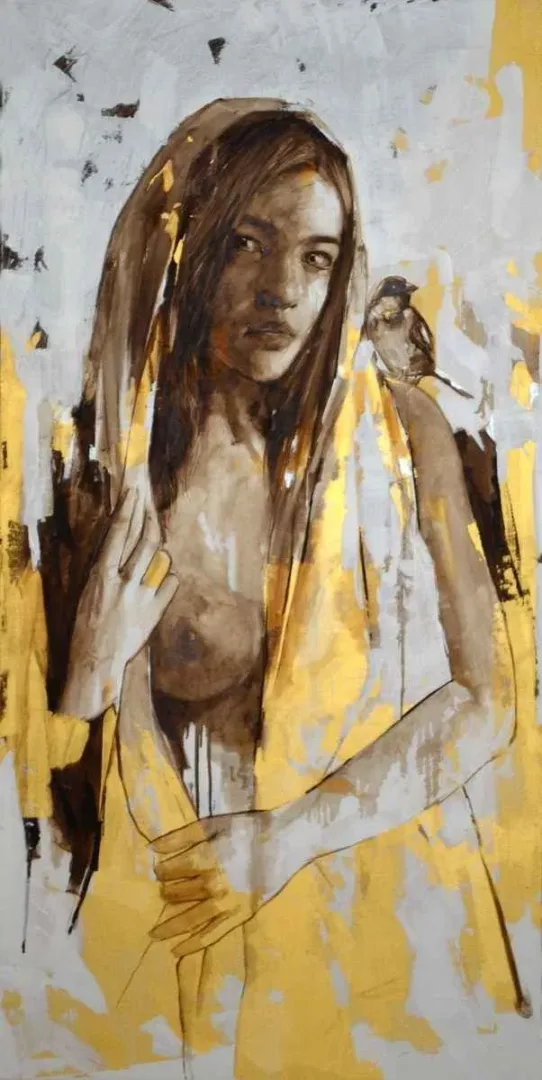 "isimsiz" eseri SEMA ÖCAL tarafından 2012 yılında 140x70 cm ölçülerinde Tuval üzeri yağlı boya tekniği ile yapılmıştır.
