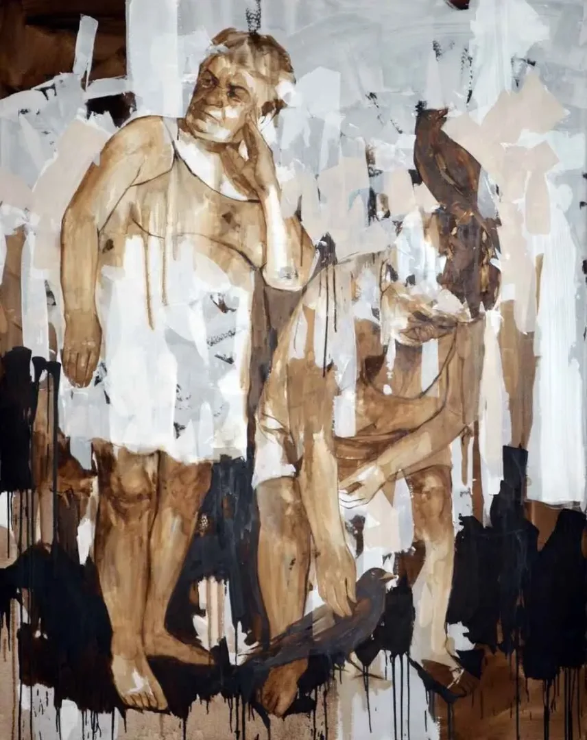 "isimsiz" eseri SEMA ÖCAL tarafından 2012 yılında 190x150 cm ölçülerinde Tuval üzeri yağlı boya tekniği ile yapılmıştır.