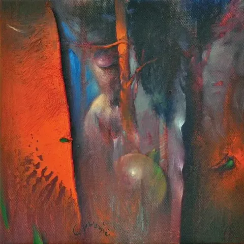 "isimsiz seri" eseri SERDAR LEBLEBİCİ tarafından 2011 yılında 20x20 cm ölçülerinde Tuval üzeri yağlı boya tekniği ile yapılmıştır.