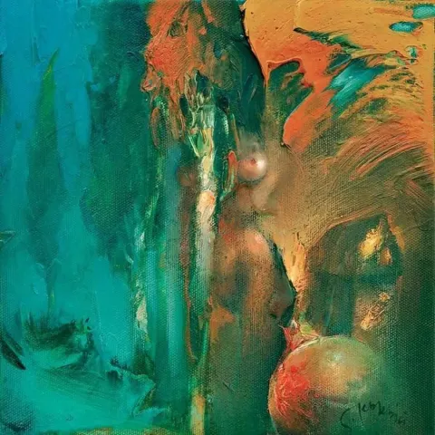 "isimsiz seri" eseri SERDAR LEBLEBİCİ tarafından 2011 yılında 20x20 cm ölçülerinde Tuval üzeri yağlı boya tekniği ile yapılmıştır.