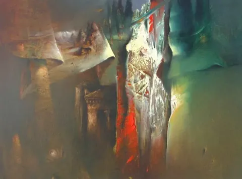 SERDAR LEBLEBİCİ — “isimsiz seri”, 2010 "isimsiz seri" eseri SERDAR LEBLEBİCİ tarafından 2010 yılında 90x120 cm ölçülerinde Tuval üzeri yağlı boya tekniği ile yapılmıştır.