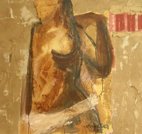 "isimsiz" eseri VEDAT ÖRS tarafından 2012 yılında 100x110 cm ölçülerinde Tuval üzeri karışık teknik tekniği ile yapılmıştır.