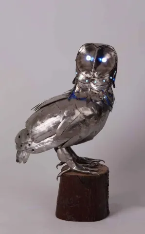 "Tyoto Alba" eseri ARİF ÇEKDERİ tarafından 2013 yılında 52x27x17 cm ölçülerinde Paslanmaz Çelik, Ahşap, Lamba tekniği ile yapılmıştır.