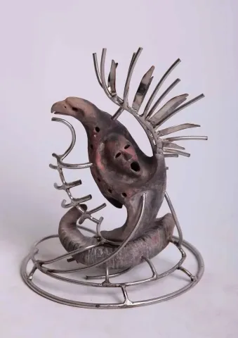 ARİF ÇEKDERİ — “Mistik Doğum”, 2013 "Mistik Doğum" eseri ARİF ÇEKDERİ tarafından 2013 yılında 31x27x41 cm ölçülerinde Paslanmaz Çelik, Seramik tekniği ile yapılmıştır.