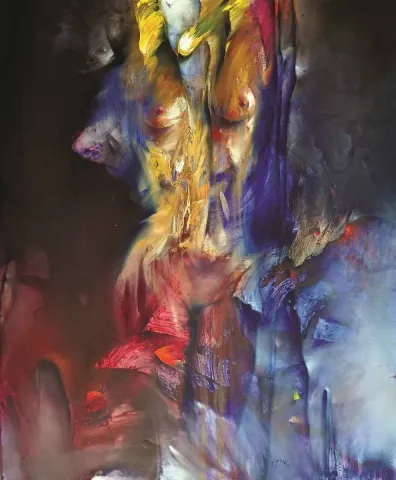 "isimsiz" eseri SERDAR LEBLEBİCİ tarafından 2013 yılında 150x124 cm ölçülerinde Tuval üzeri yağlı boya tekniği ile yapılmıştır.