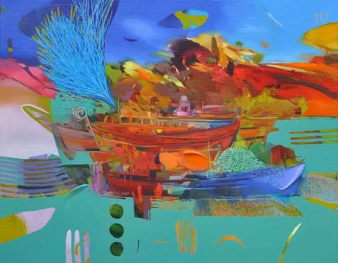 "isimsiz" eseri HAKAN ESMER tarafından 2013 yılında 40x50 cm ölçülerinde Tuval üzeri yağlı boya tekniği ile yapılmıştır.