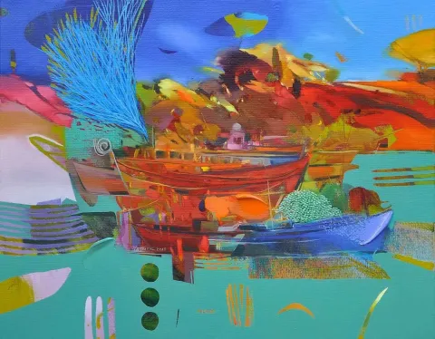 "isimsiz" eseri HAKAN ESMER tarafından 2013 yılında 40x50 cm ölçülerinde Tuval üzeri yağlı boya tekniği ile yapılmıştır.