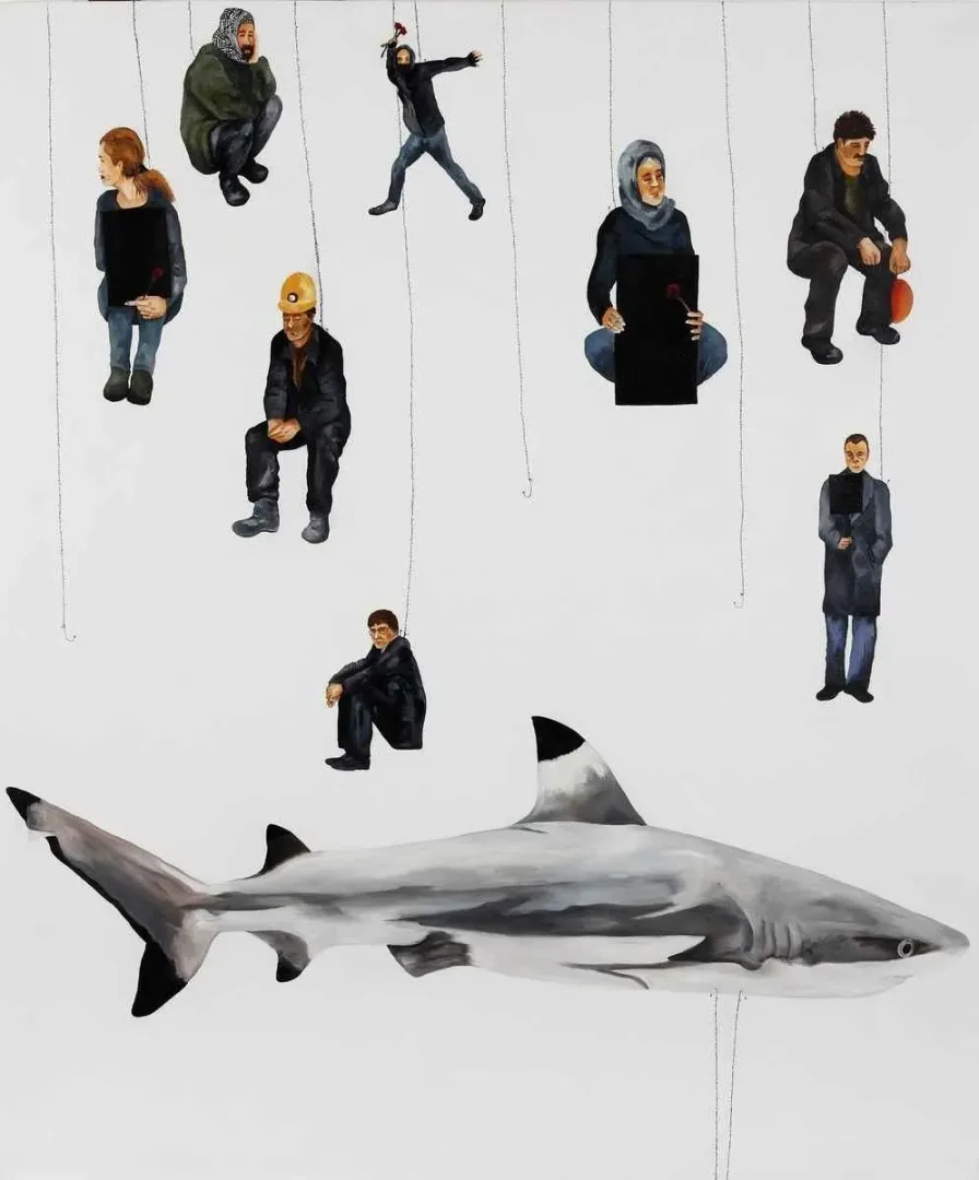 "Balık Sırtı" eseri ARZU EŞ tarafından 2013 yılında 100x120 cm ölçülerinde Tuval üzeri yağlı boya tekniği ile yapılmıştır.