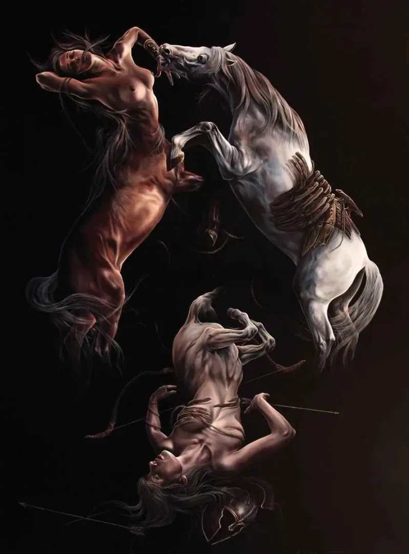 yakınlaştır "Truva Savaşı (Troy War)" eseri BEHZAT FEYZULLAH tarafından 2013 yılında 230x170 cm ölçülerinde Tuval üzeri yağlı boya tekniği ile yapılmıştır.