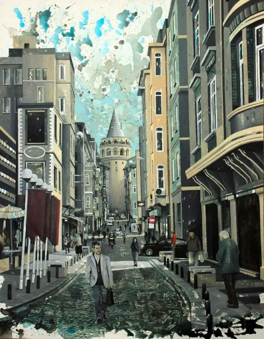 "isimsiz" eseri ÖZGE ÖNER tarafından 2012 yılında 114x146 cm ölçülerinde Tuval üzeri akrilik boya tekniği ile yapılmıştır.
